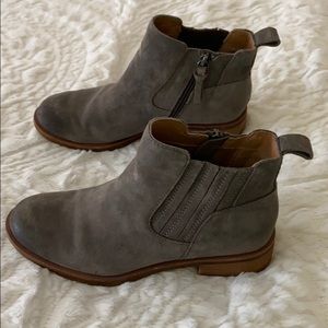 leather suede booties